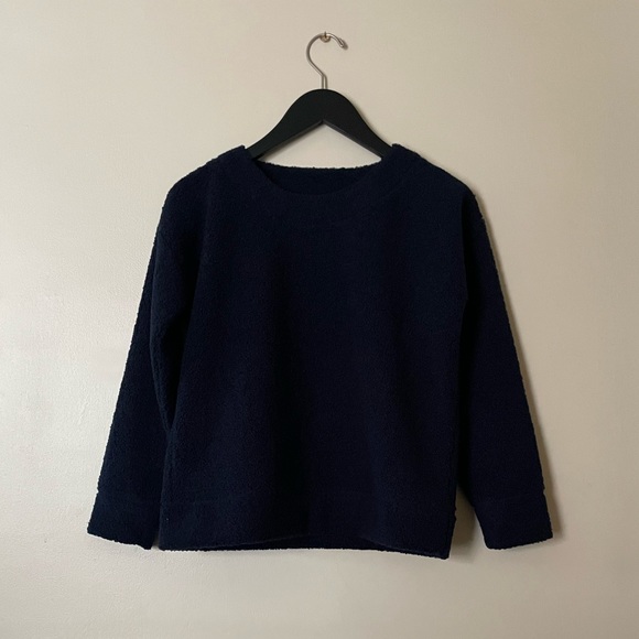 J. Crew teddy cropped sherpa pullover sweatshirt - Picture 3 of 4